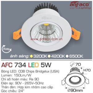 Đèn Anfaco LED downlight âm trần AFC 734-3W