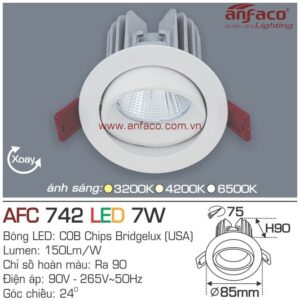 Đèn Anfaco LED downlight âm trần AFC 742-7W