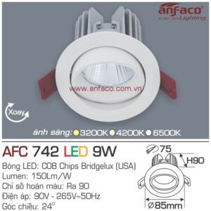 Đèn Anfaco LED downlight âm trần AFC 742-9W