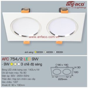 Đèn Anfaco LED downlight âm trần AFC 754T/2-9W