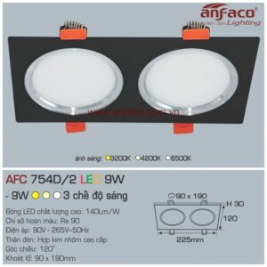 Đèn Anfaco LED downlight âm trần AFC 754D/2-9W