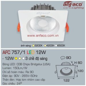 Đèn Anfaco LED downlight âm trần AFC 757/1-12W