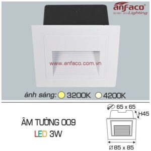 Đèn Anfaco LED âm tường AFC 009-3W