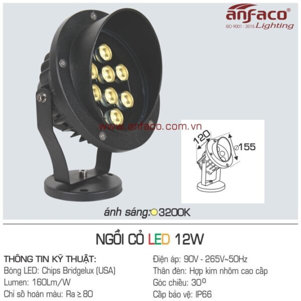 Đèn Anfaco LED AFC ngồi cỏ 12W