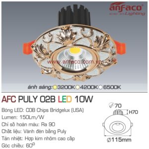 Đèn Anfaco LED downlight âm trần AFC Puly 02B 10W