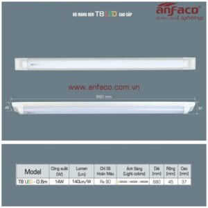 Bộ máng đèn LED Anfaco AFC T8-0m6 14W