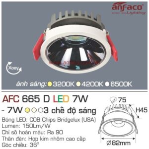 Đèn Anfaco LED downlight âm trần AFC 665D 7W