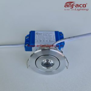 Đèn âm trần mini anfaco afc-622-1w gắn tủ xoay góc