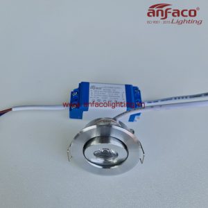 Đèn âm trần mini xoay góc anfaco afc-622-1w gắn tủ