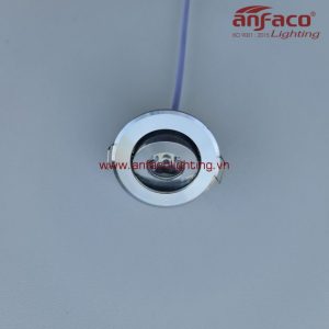 AFC-622B 1W Đèn Anfaco led downlight âm trần mini xoay góc AFC622B 1W vỏ trắng ánh sáng trắng 6500K ánh sáng trung tính 4200K, ánh sáng vàng 3200K