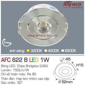 Đèn Anfaco LED downlight âm trần Mini AFC 622B 1W