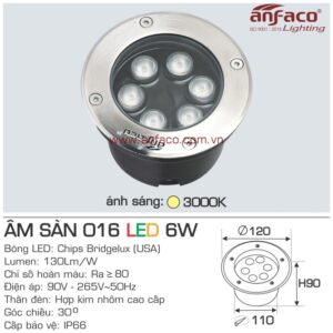 Đèn Anfaco LED âm sàn AFC 016-6W