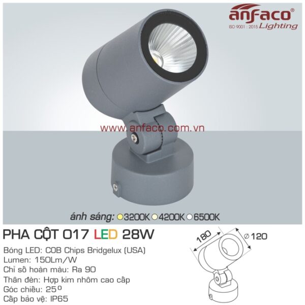 Đèn LED pha cột Anfaco AFC 017-28W