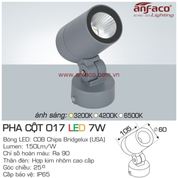 Đèn Anfaco LED pha cột AFC 017-7W