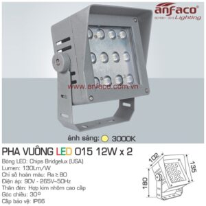 Đèn Anfaco LED pha vuông AFC 015-12Wx2