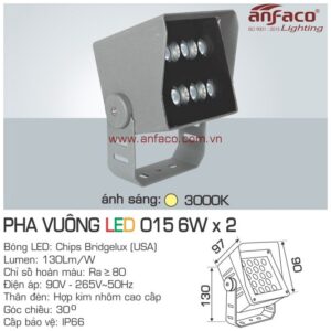 Đèn Anfaco LED pha vuông AFC 015-6Wx2