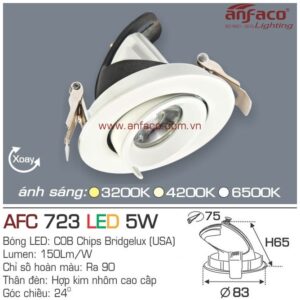 Đèn Anfaco LED downlight âm trần AFC 723-5W