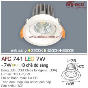 Đèn Anfaco LED downlight âm trần AFC 741-7W