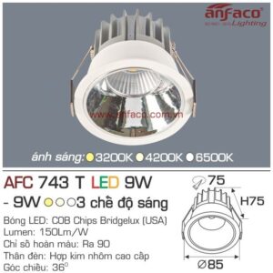 Đèn Anfaco LED downlight âm trần AFC 743T 9W