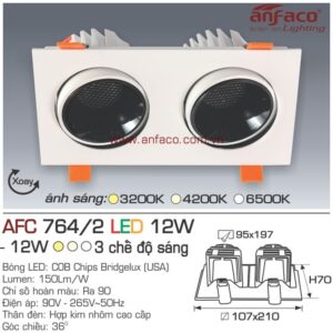 Đèn Anfaco LED downlight âm trần AFC 764/2-12W