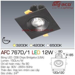 Đèn Anfaco LED downlight âm trần AFC 767D/1-12W