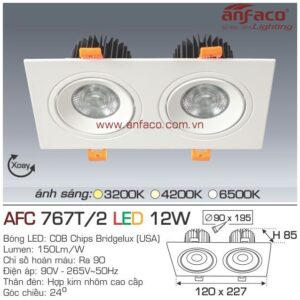 Đèn Anfaco LED downlight âm trần AFC 767T/2-12W