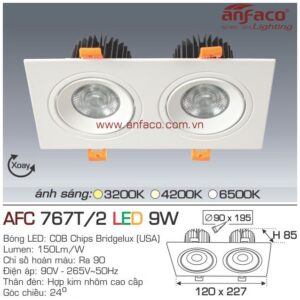 Đèn Anfaco LED downlight âm trần AFC 767T/2-9W