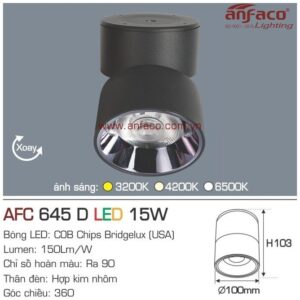 Đèn Anfaco LED downlight nổi AFC 645D 15W