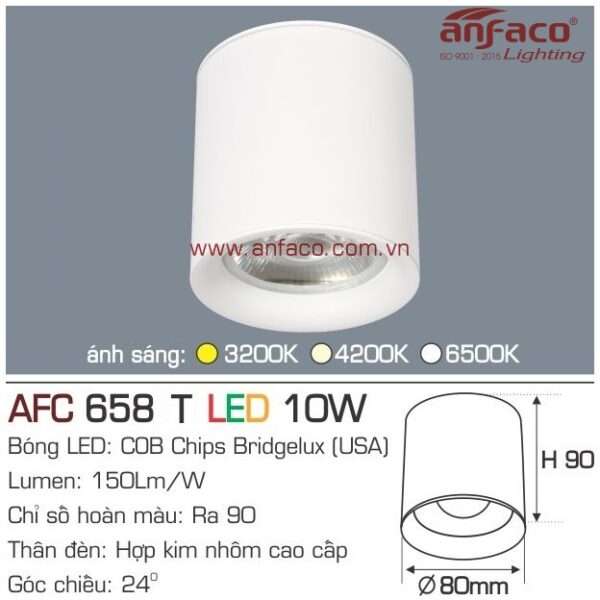 Đèn Anfaco LED downlight nổi AFC 658T 10W