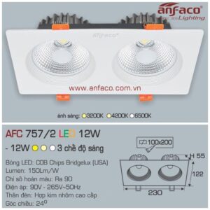 Đèn Anfaco LED downlight âm trần AFC AFC 757/2-12W