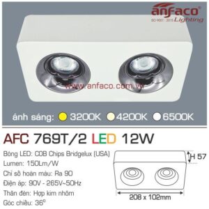 Đèn Anfaco LED downlight nổi AFC 769T/2-12W