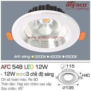 Đèn Anfaco LED downlight âm trần AFC 548-12W