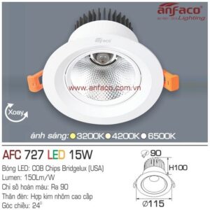 Đèn Anfaco LED downlight âm trần AFC 727-15W