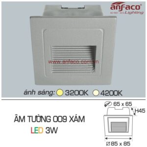 Đèn Anfaco LED âm tường AFC 009 Xám 3W