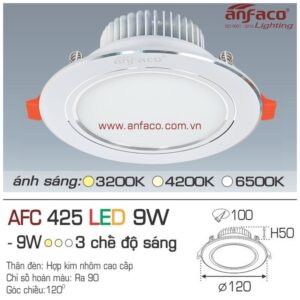 Đèn Anfaco LED downlight âm trần AFC 425-9W