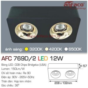 Đèn Anfaco LED downlight nổi AFC 769D/2-12W