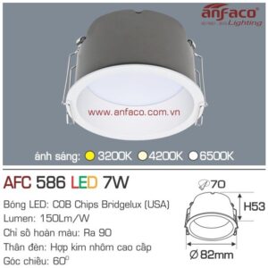 Đèn Anfaco LED downlight âm trần AFC 586-7W