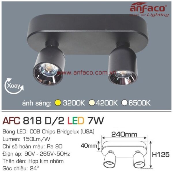 Đèn Anfaco LED tiêu điểm AFC 818D/2-7W đế ngồi