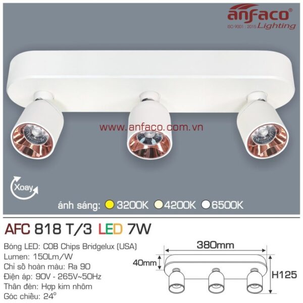 Đèn Anfaco LED tiêu điểm AFC 818T/3-7W đế ngồi