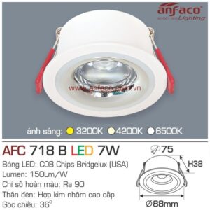 Đèn Anfaco LED downlight âm trần 718B 7W