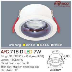 Đèn Anfaco LED downlight âm trần 718D 7W