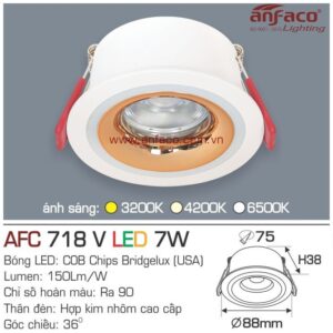 Đèn Anfaco LED downlight âm trần 718V 7W