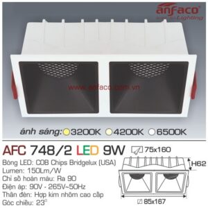 Đèn Anfaco LED downlight âm trần AFC 748/2-9W