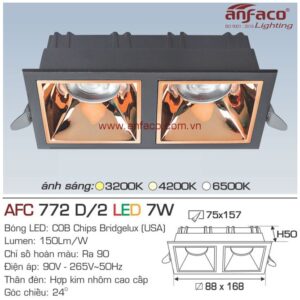 Đèn Anfaco LED downlight âm trần AFC 772D/2-7W