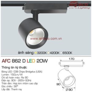 Đèn Anfaco LED tiêu điểm AFC 862D 20W đế ray