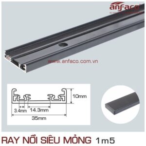 Thanh ray nam châm Anfaco gắn nổi siêu mỏng 1M5