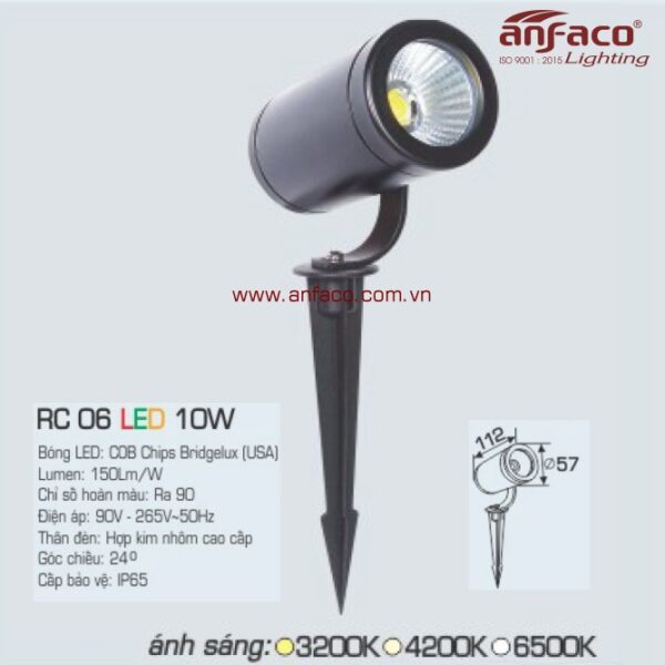 Đèn Anfaco LED AFC ghim cỏ RC 06-10W