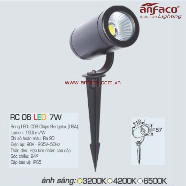 Đèn Anfaco LED AFC ghim cỏ RC 06-7W